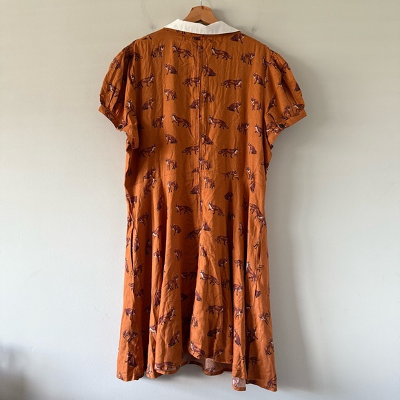 Hell Bunny Retro Dress Size 3XL Vixey Fox Print Pinup Rockabilly Hipster 1940s - Picture 4 of 16